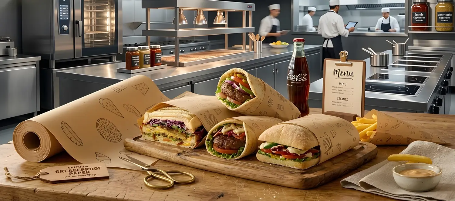 Burger Sarma ve Paket Servis için Yağ Geçirmez Kağıt