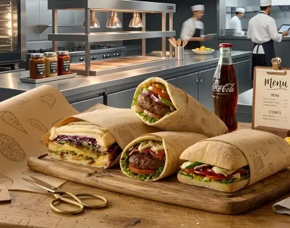 Burger Sarma ve Paket Servis için Yağ Geçirmez Kağıt