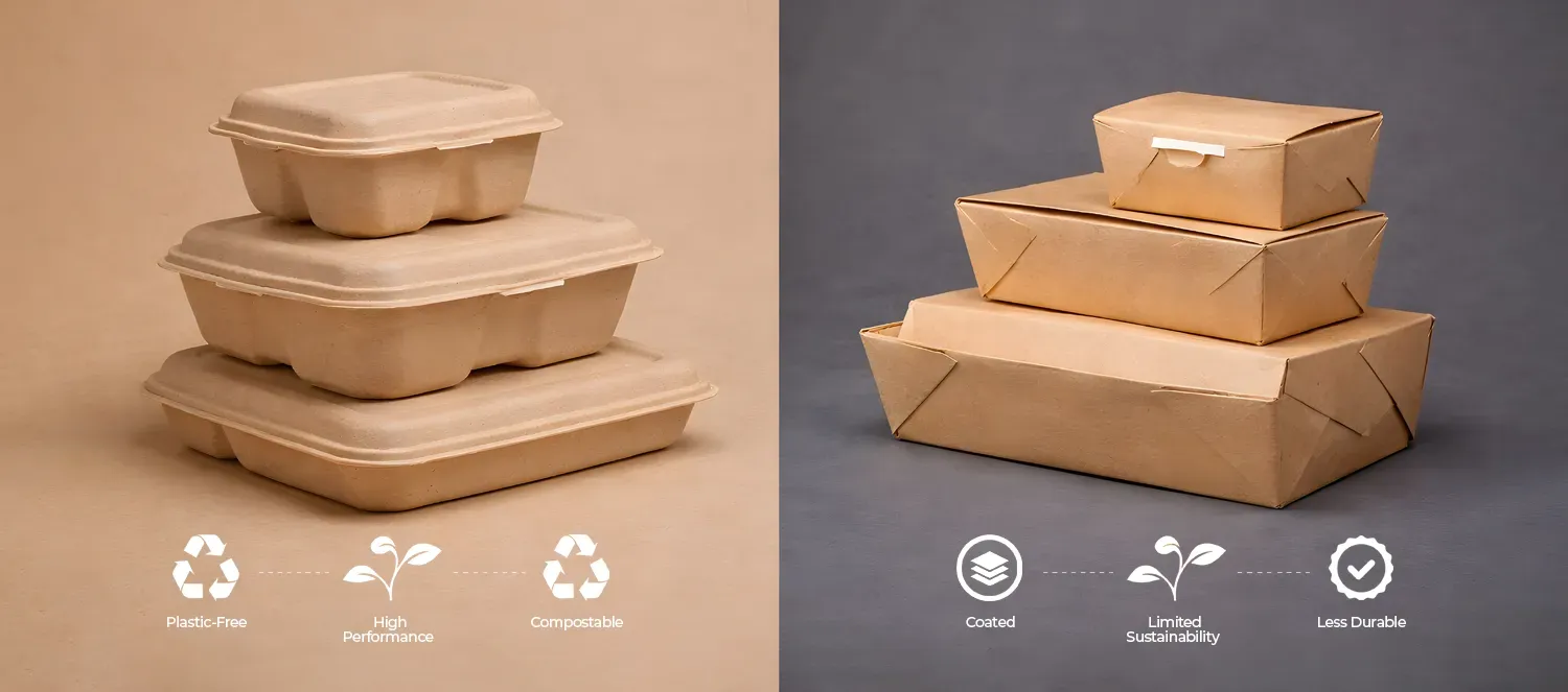 Bagasse vs Paper Food Containers: Which Is Better for Sustainable Packaging