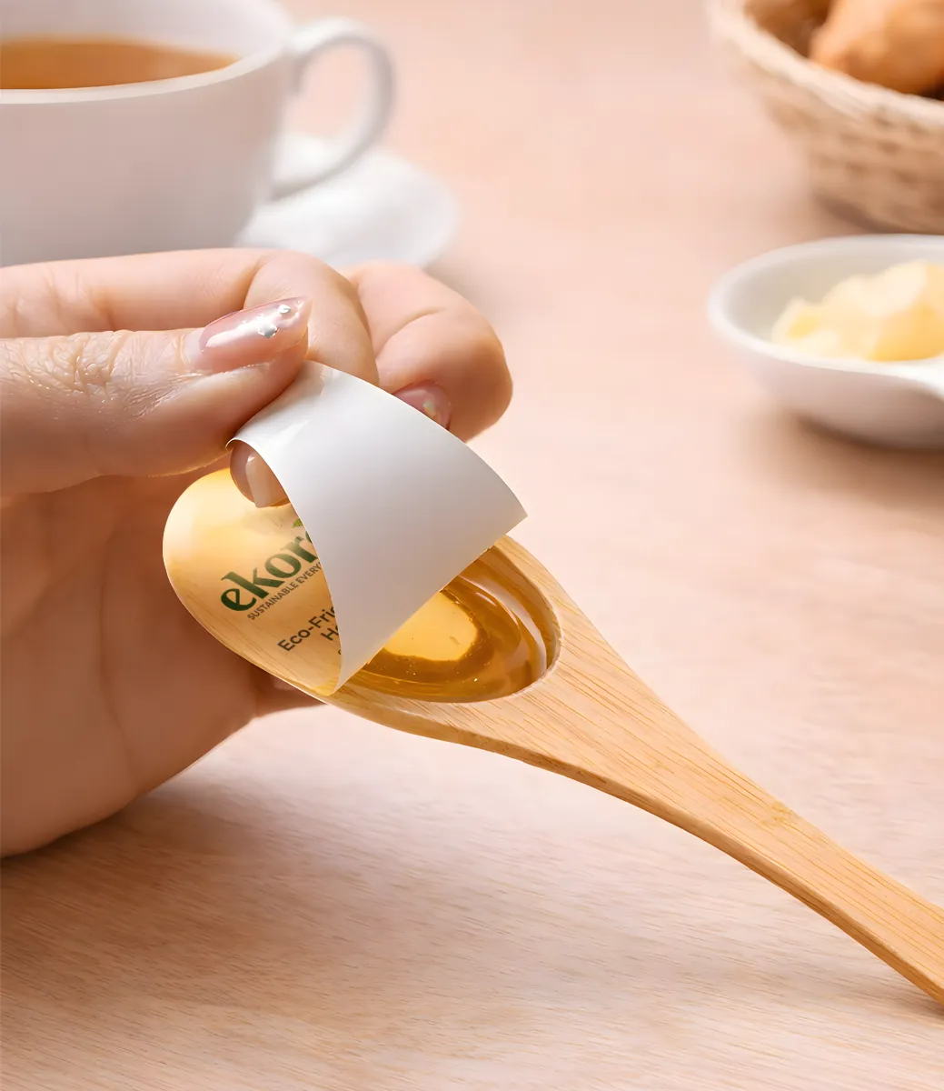 Bamboo Honey Spoon - Side View