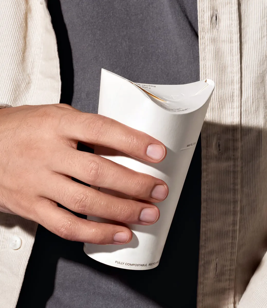 Ekoroll Lid-Free Hot Paper Cup - Top View