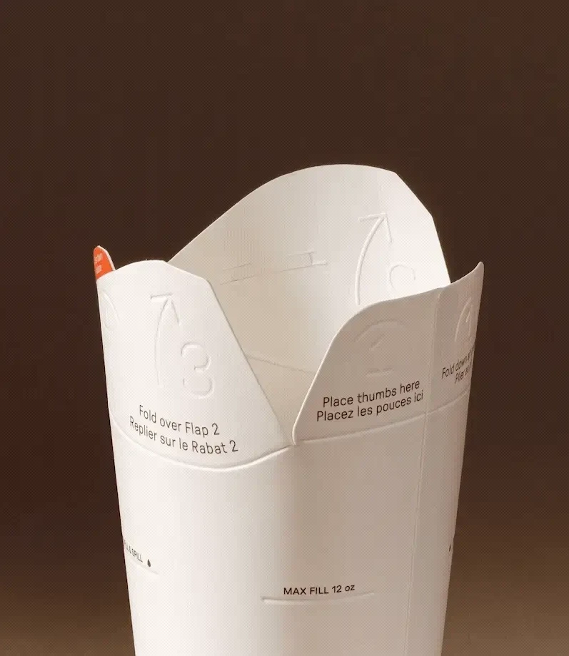 Ekoroll Lid-Free Hot Paper Cup - Side View