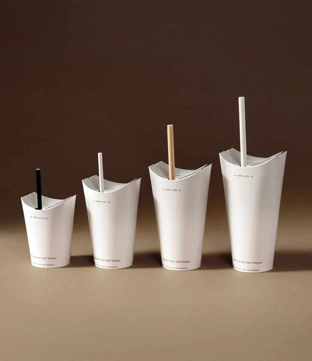 Ekoroll Lid-Free Cold Paper Cup - Top View