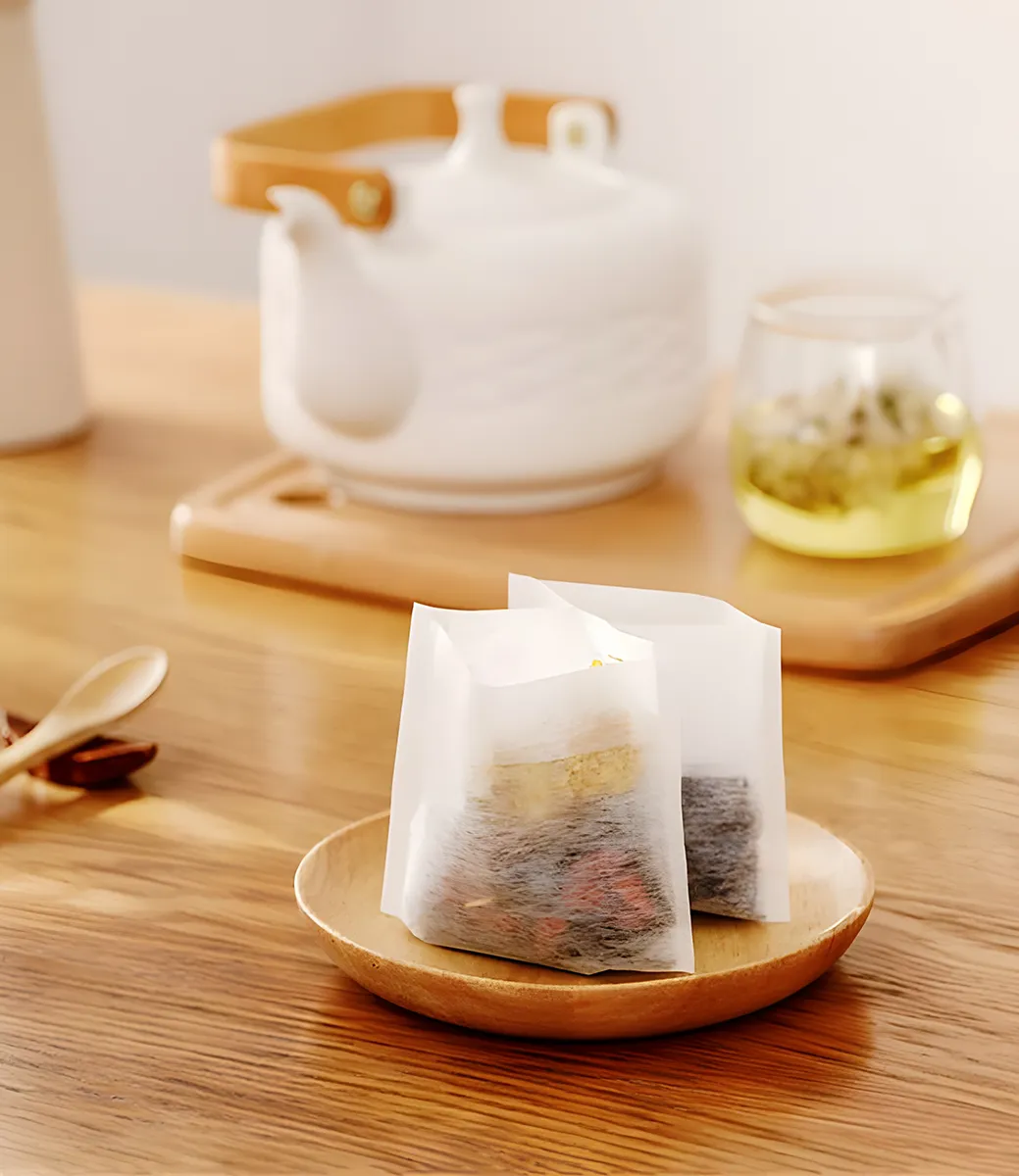 Corn Fiber Tea Bag - Side View