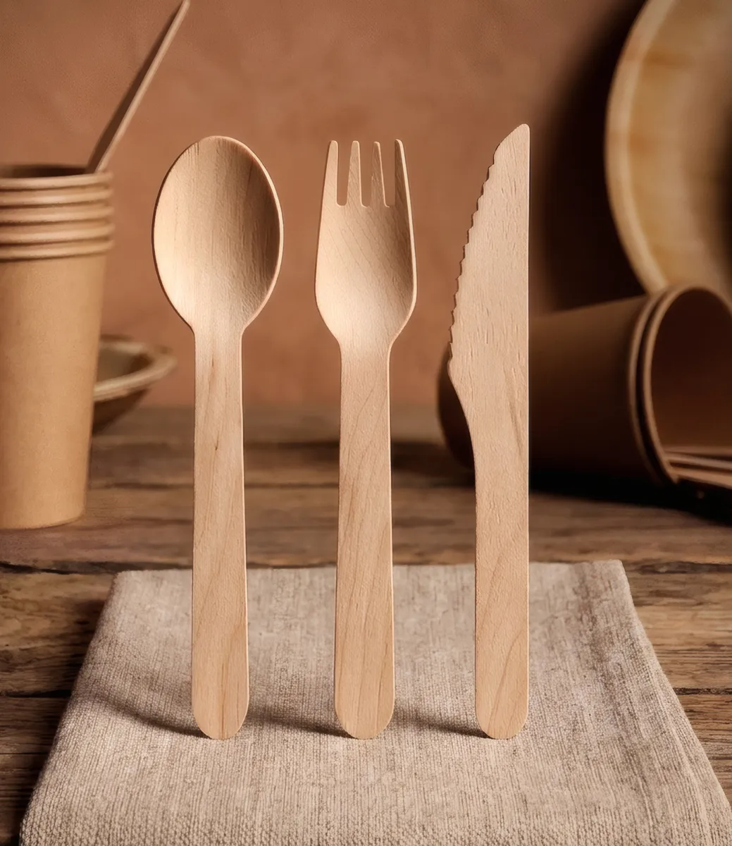 Wooden & Bamboo Cutlery - Detail View