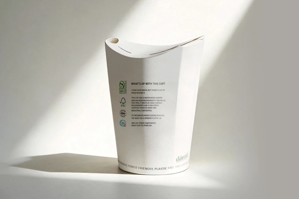 Cover of Ekoroll Technical Report EKR-TR-2026-01 on integrated fibre-based beverage service systems